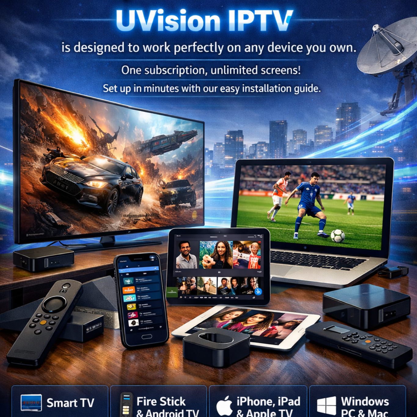 UVISION IPTV auf Smart TV – 20.000+ Sender in Deutschland